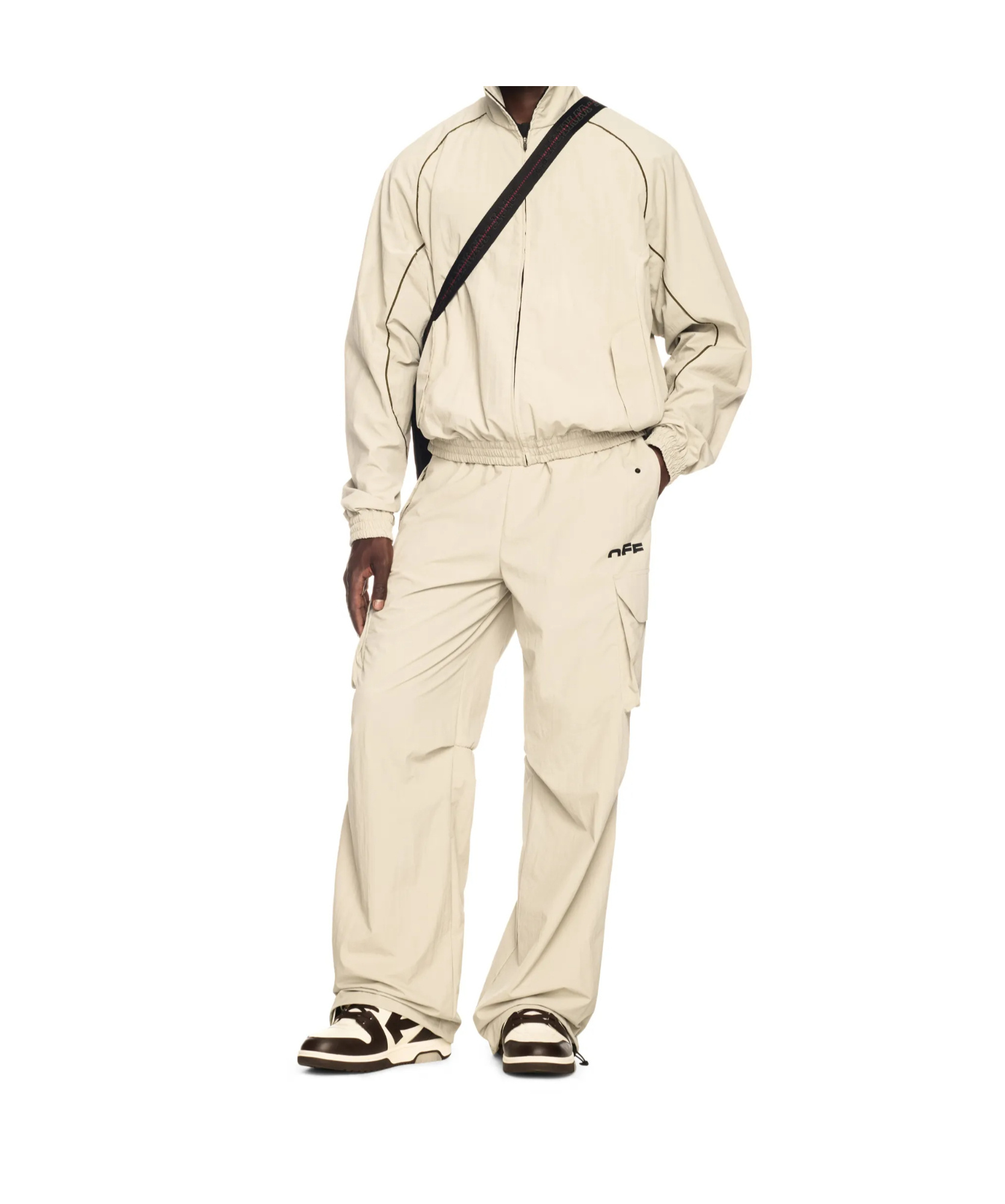 Off-white Cargo Pocket Track Pants In Nude