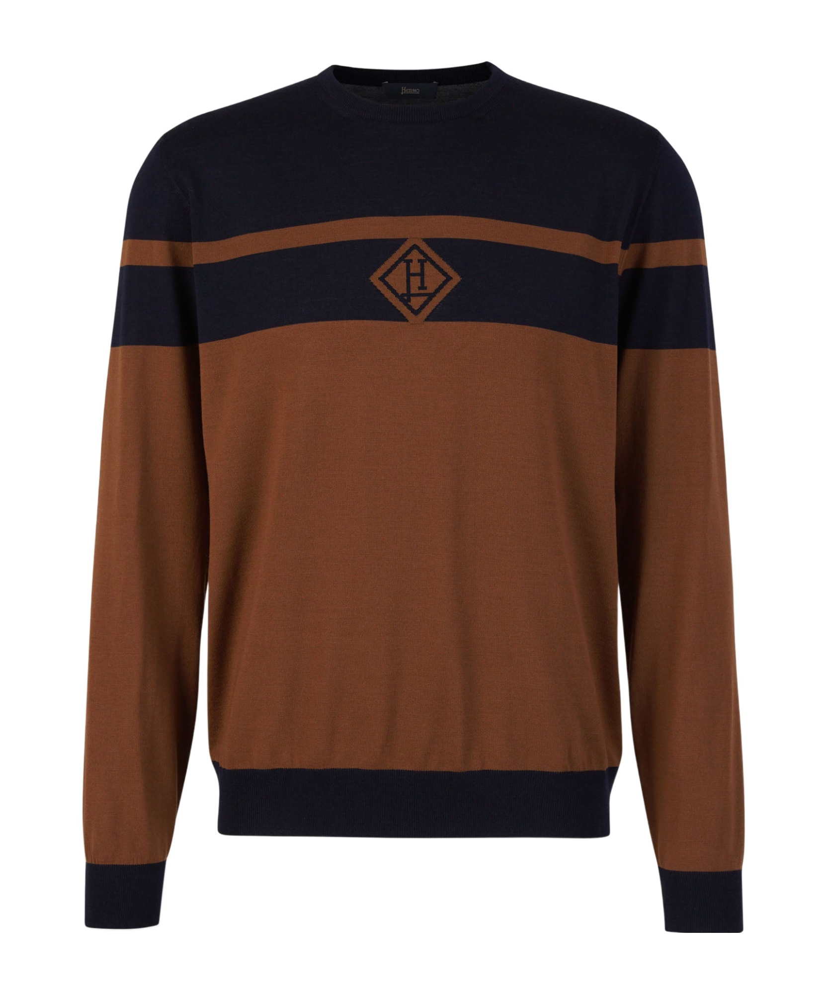 Herno Brushed Wool Sweater In Brown