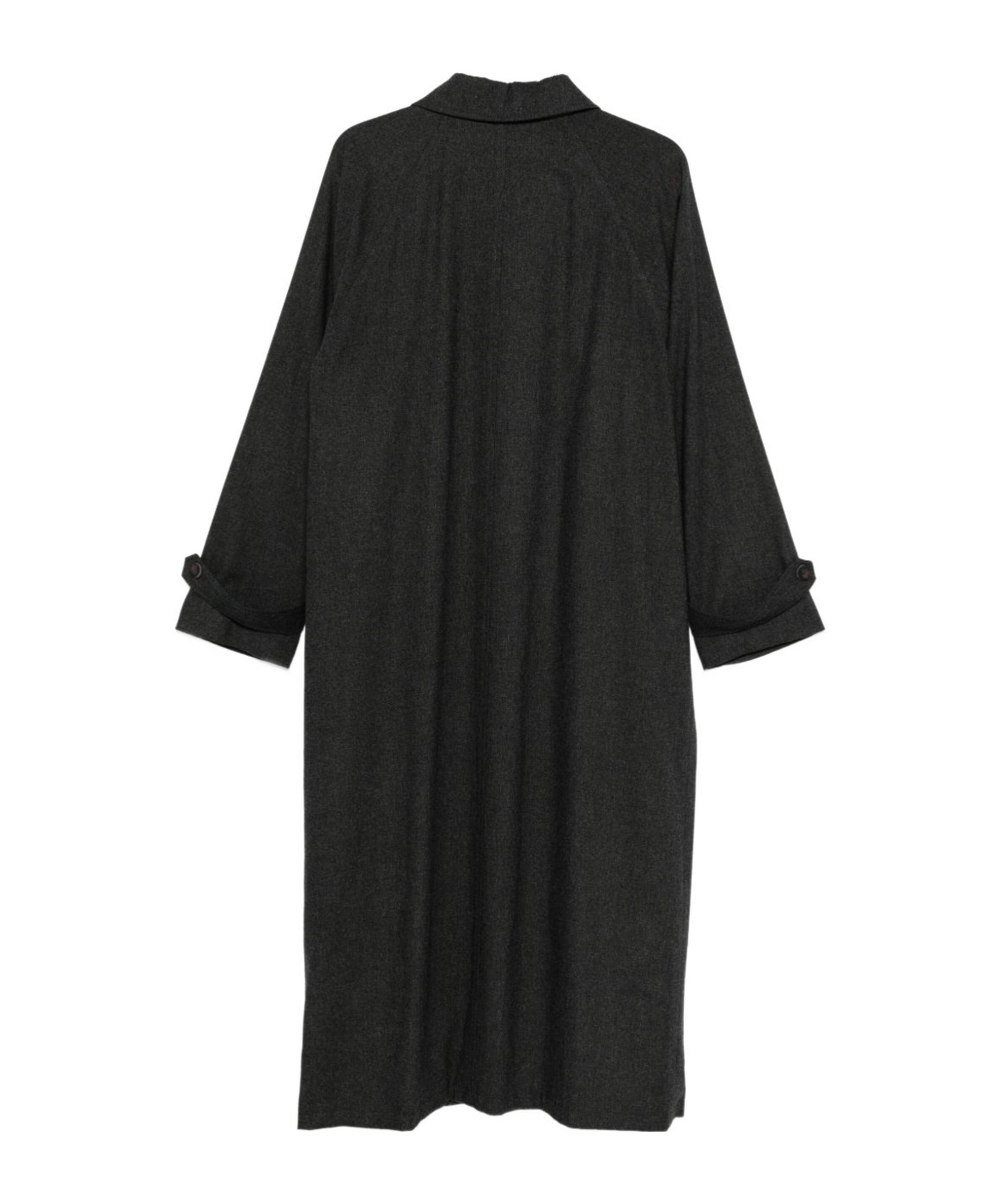 Alysi Button-front Trench Coat In Black