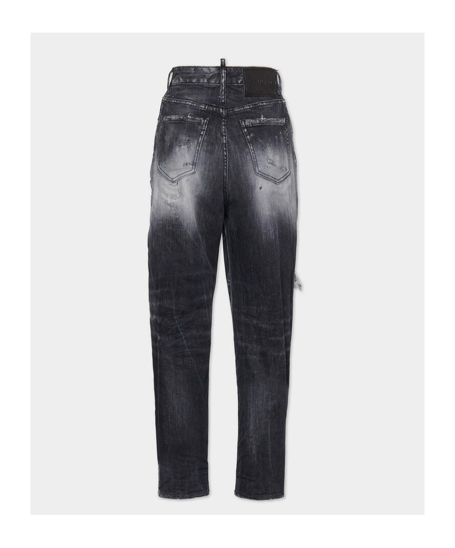 Dsquared2 Distressed Straight-leg Jeans In Black