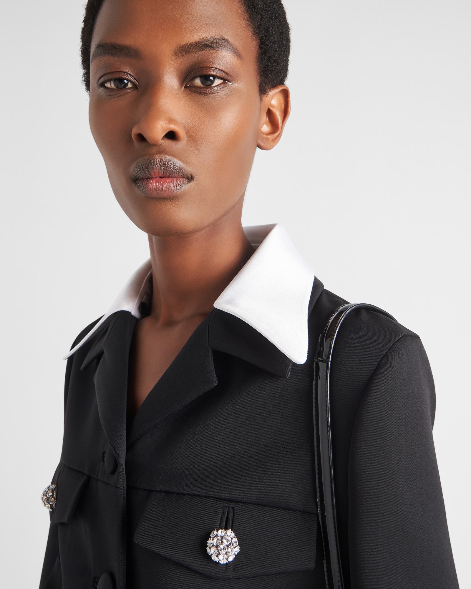 Prada Single-breasted Fleece Casual Jacket In Black
