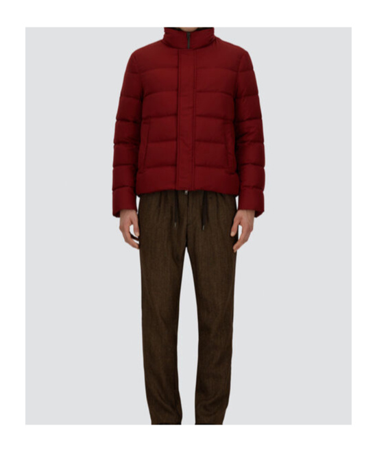 Herno Bomber Jacket In Arendelle And Faux Fur In Red