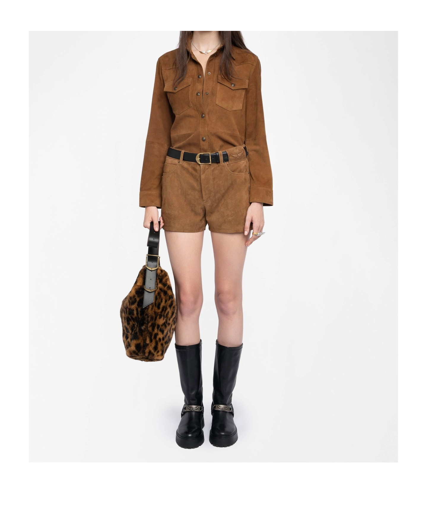 Zadig & Voltaire Suede Button-down Shirt In Burgundy