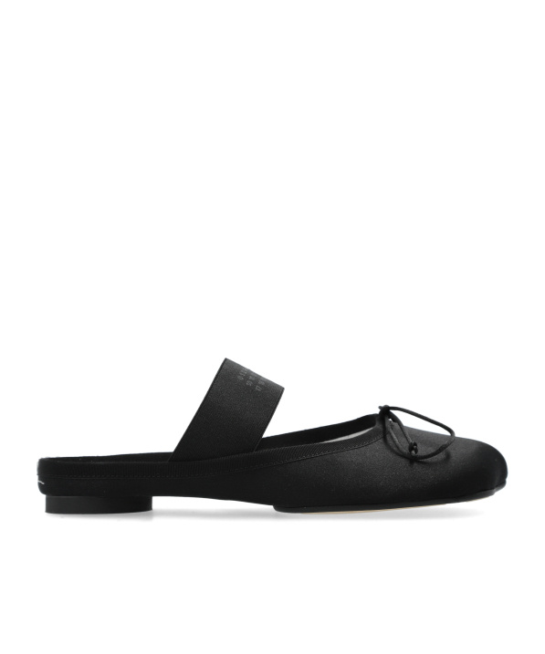 Mm6 Maison Margiela Mm6 By Maison Margiela Black Ballerina Shoes Logo In Black