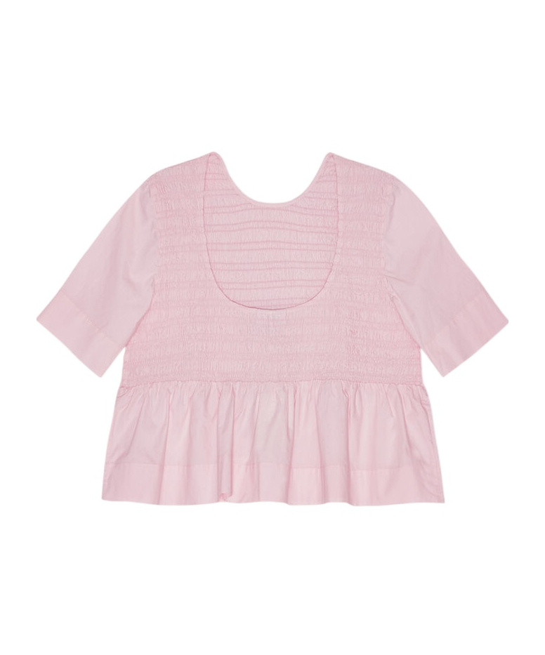 Ganni Backless Blouse In Pink
