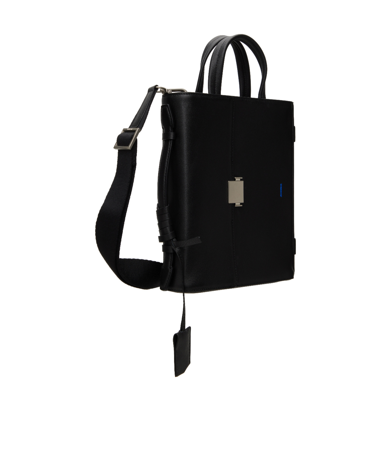 Ader Error Black Grained Leather Tote In Black