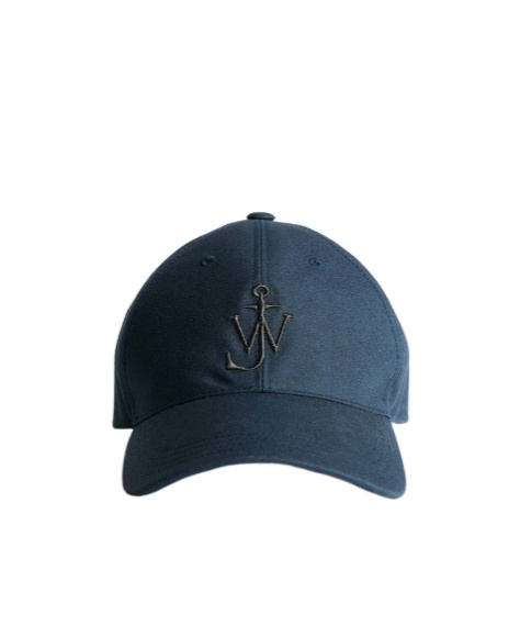 Jw Anderson Waxed Cotton Baseball Cap In Dark Blue
