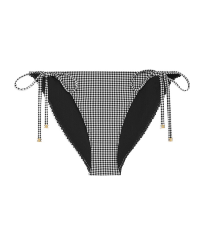 Celine String Bikini Briefs In White/black