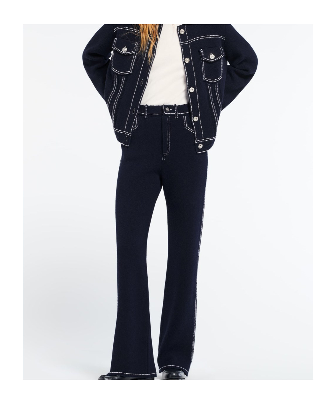 Barrie High-rise Wide-leg Trousers In Blue