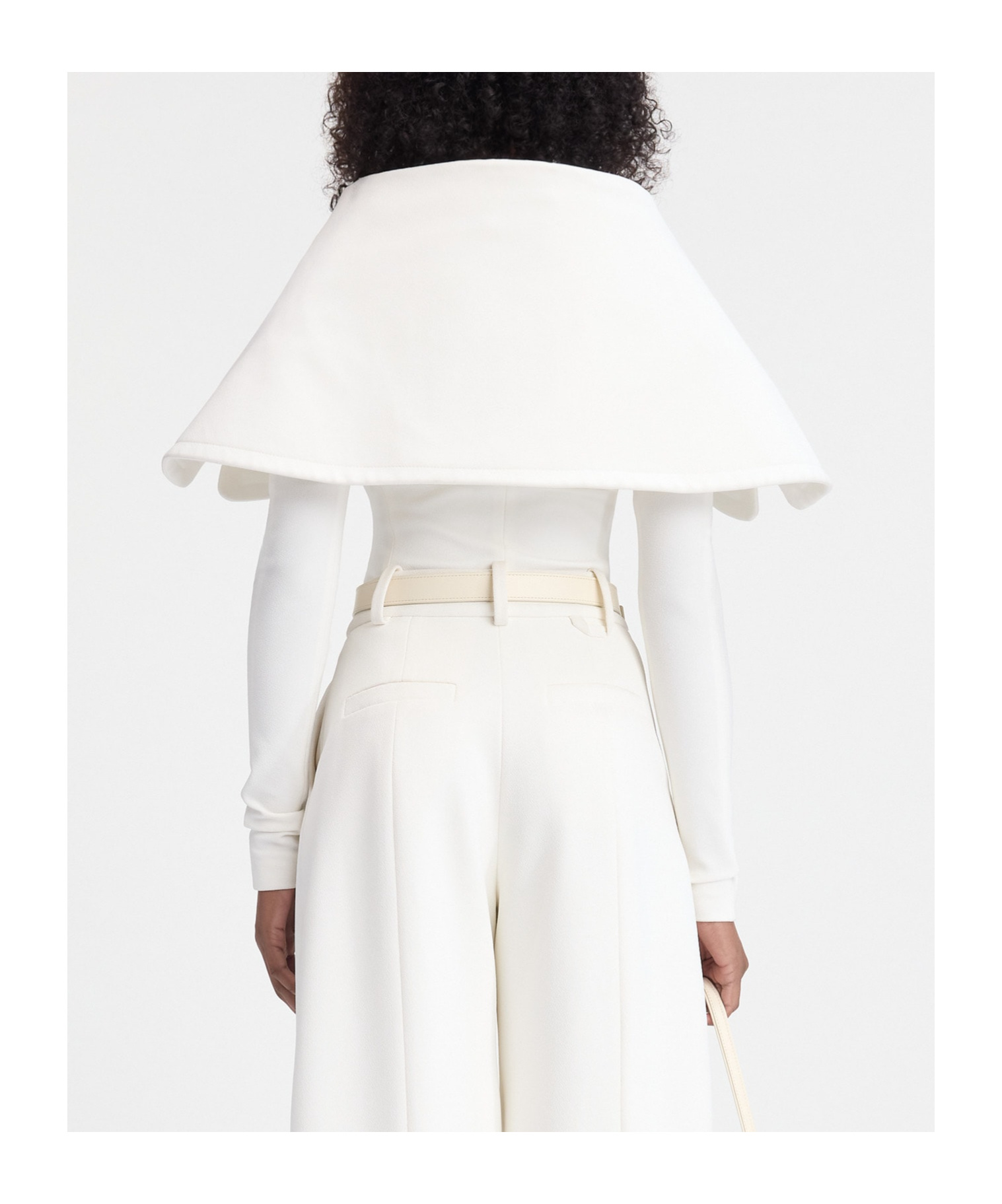 Jacquemus Draped-collar Virgin Wool Jacket With Oversized Pockets In White