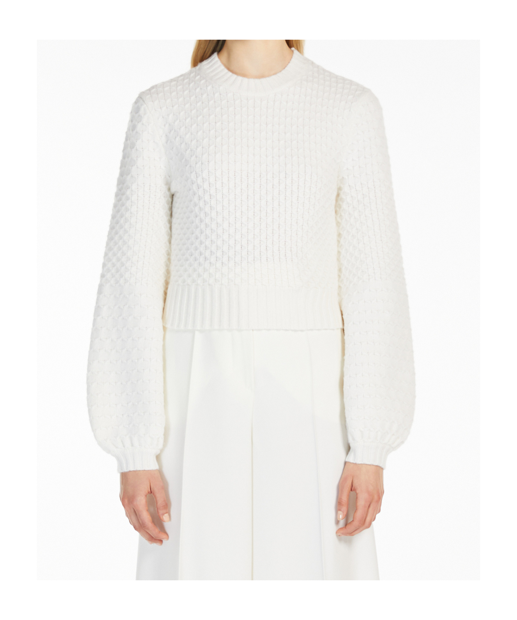 Max Mara Wool Cashmere Sweater In White