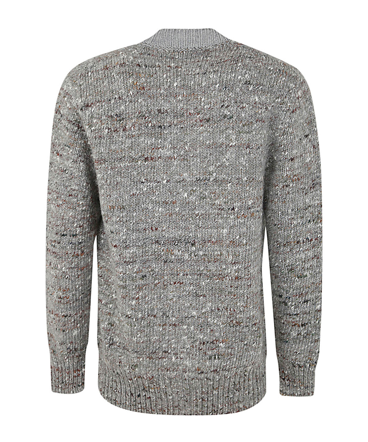 Lardini Man V-neck Knit Sweater In Gray