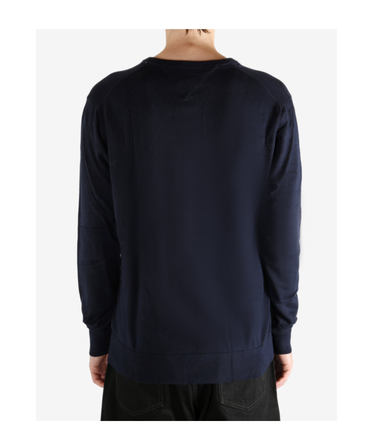 Tommy Hilfiger V-neck Mw14745dw5 Sweater In Blue
