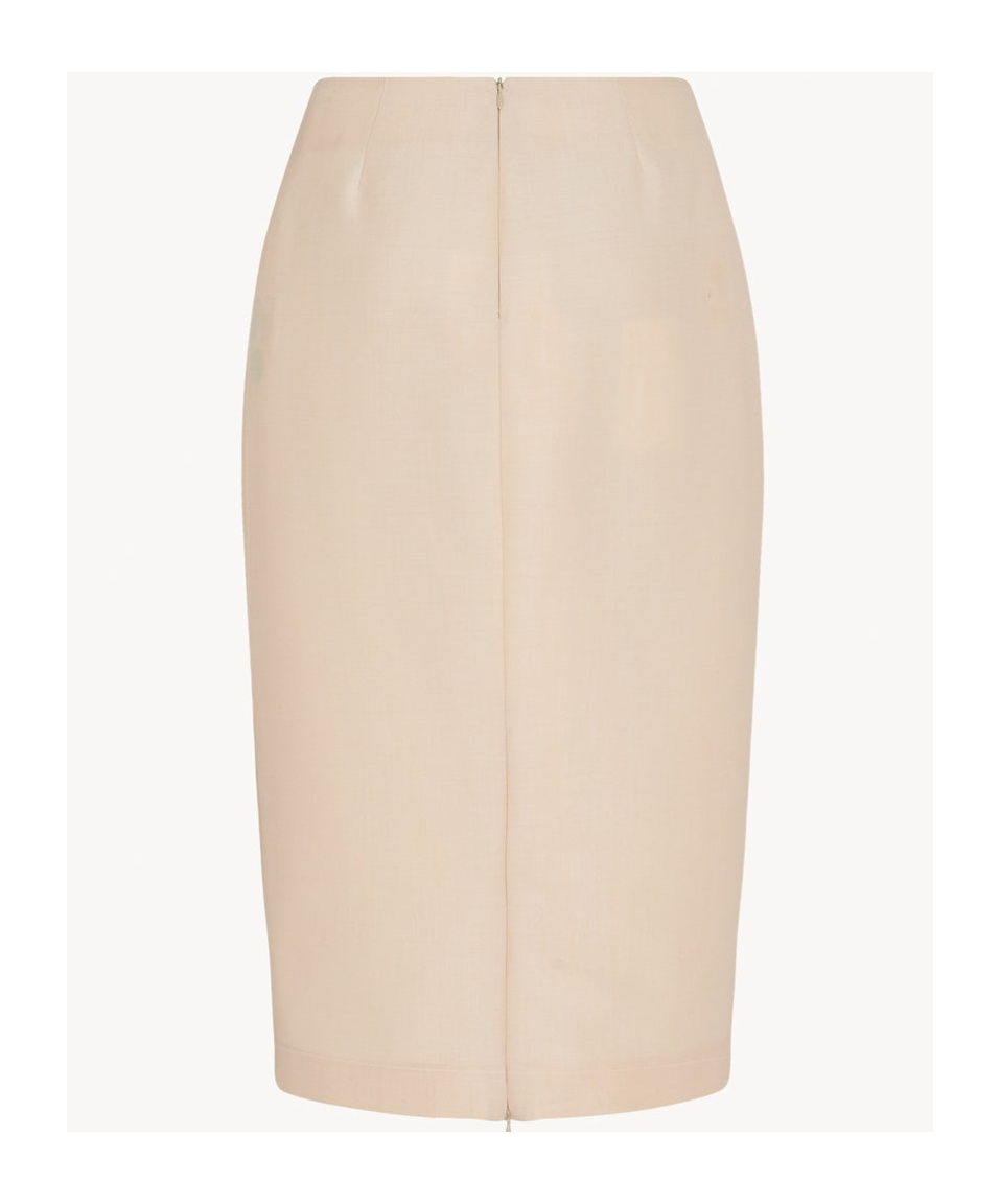 The Row Wool Zipper Skirt In Nude