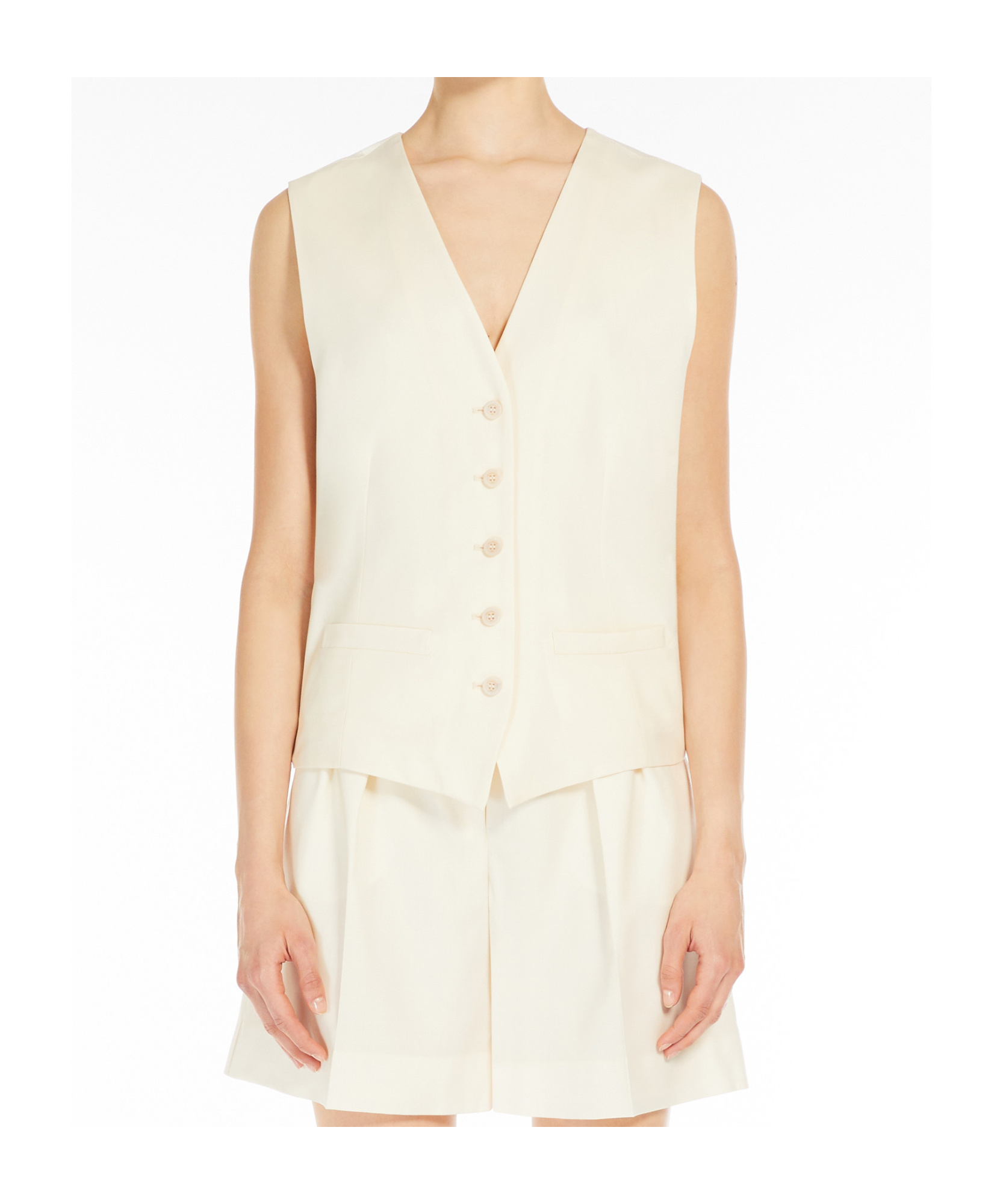 Max Mara Wool Vest In White
