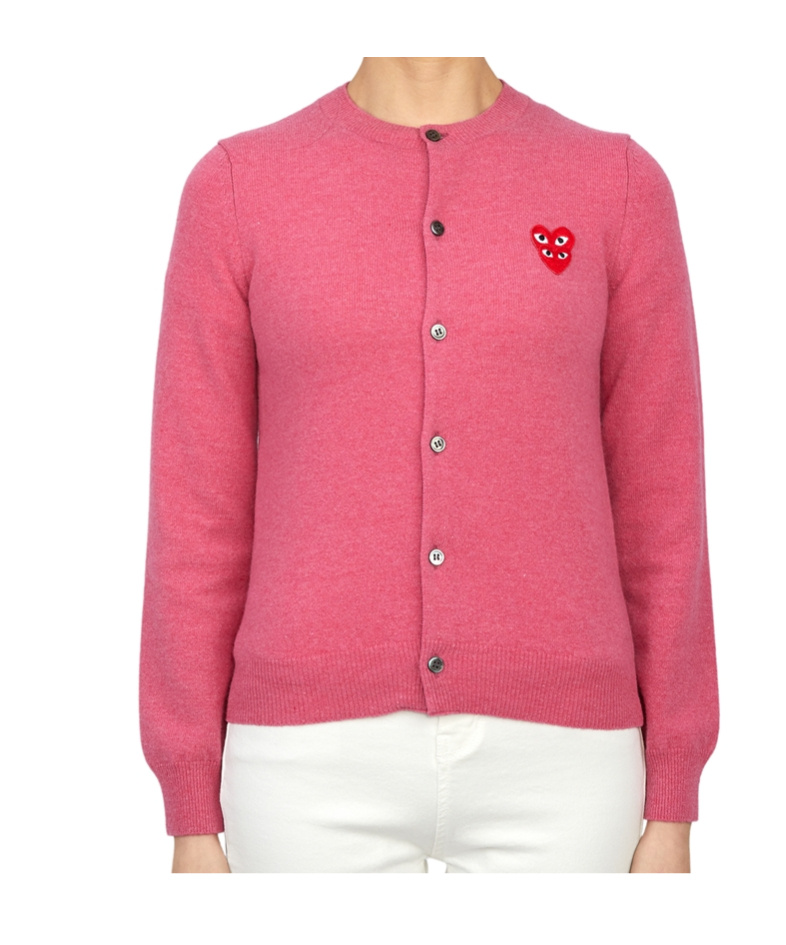 Comme Des Garçons Play Long-sleeved Knitwear In Pink