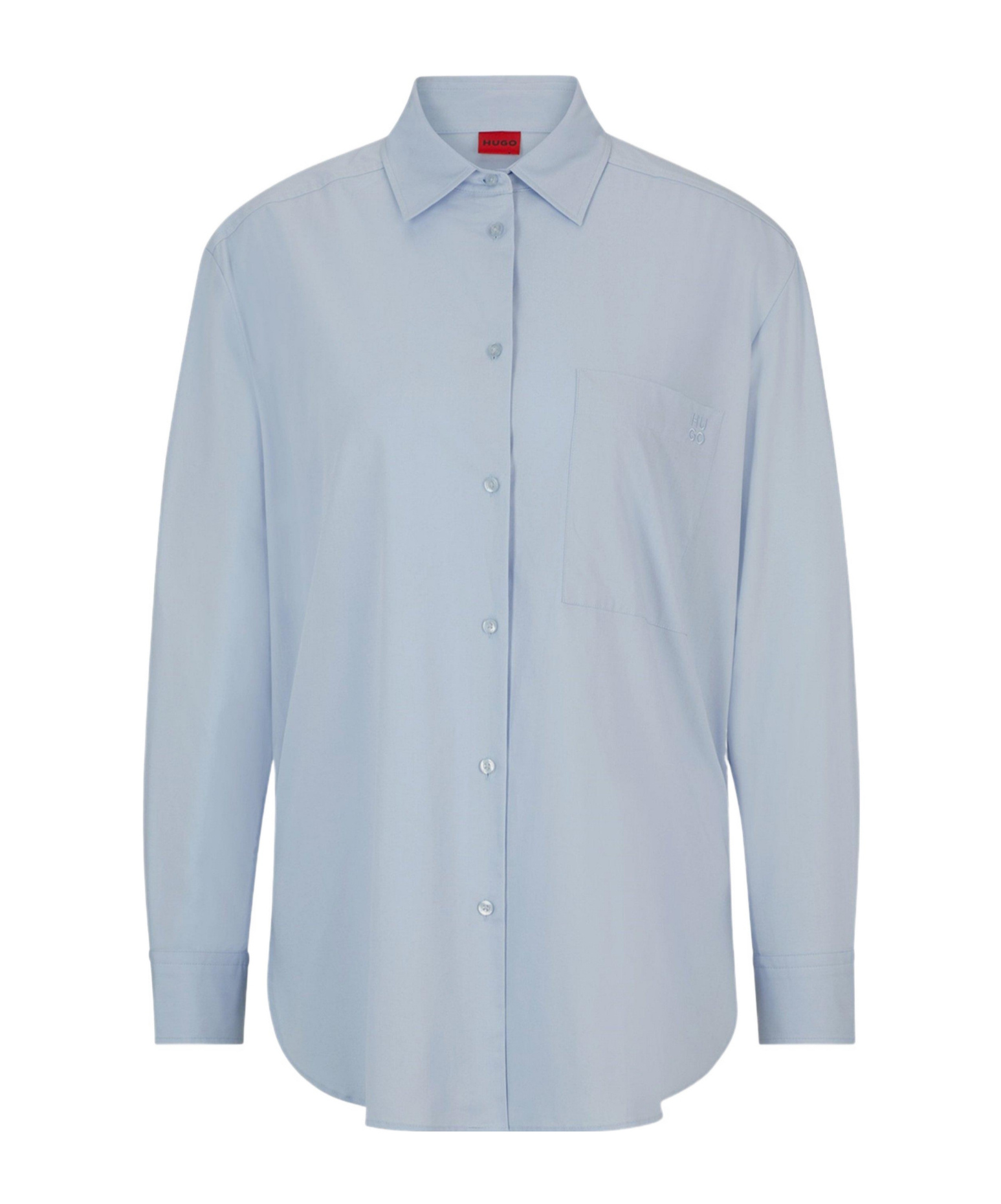 Hugo Boss Pointcollar Longsleeve Shirt In Blue