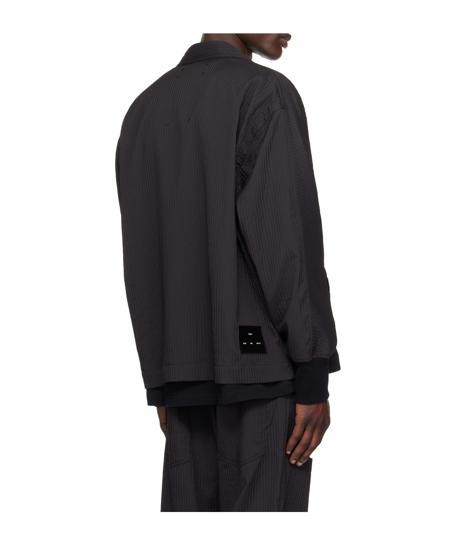 Song For The Mute Black Quilted Track Jacket In Black