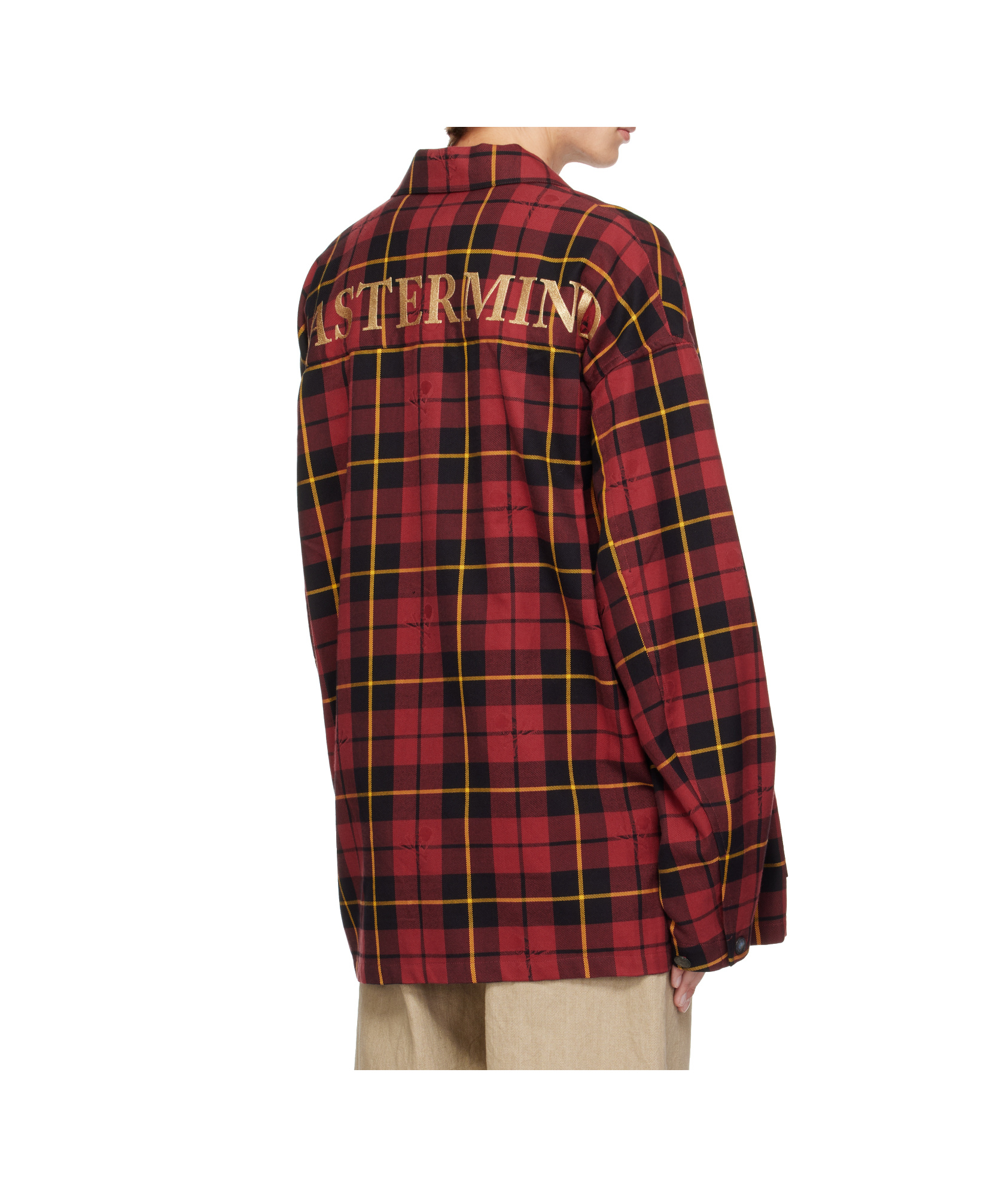 Mastermind Japan Burgundy Plaid Shirt Jacket In Red