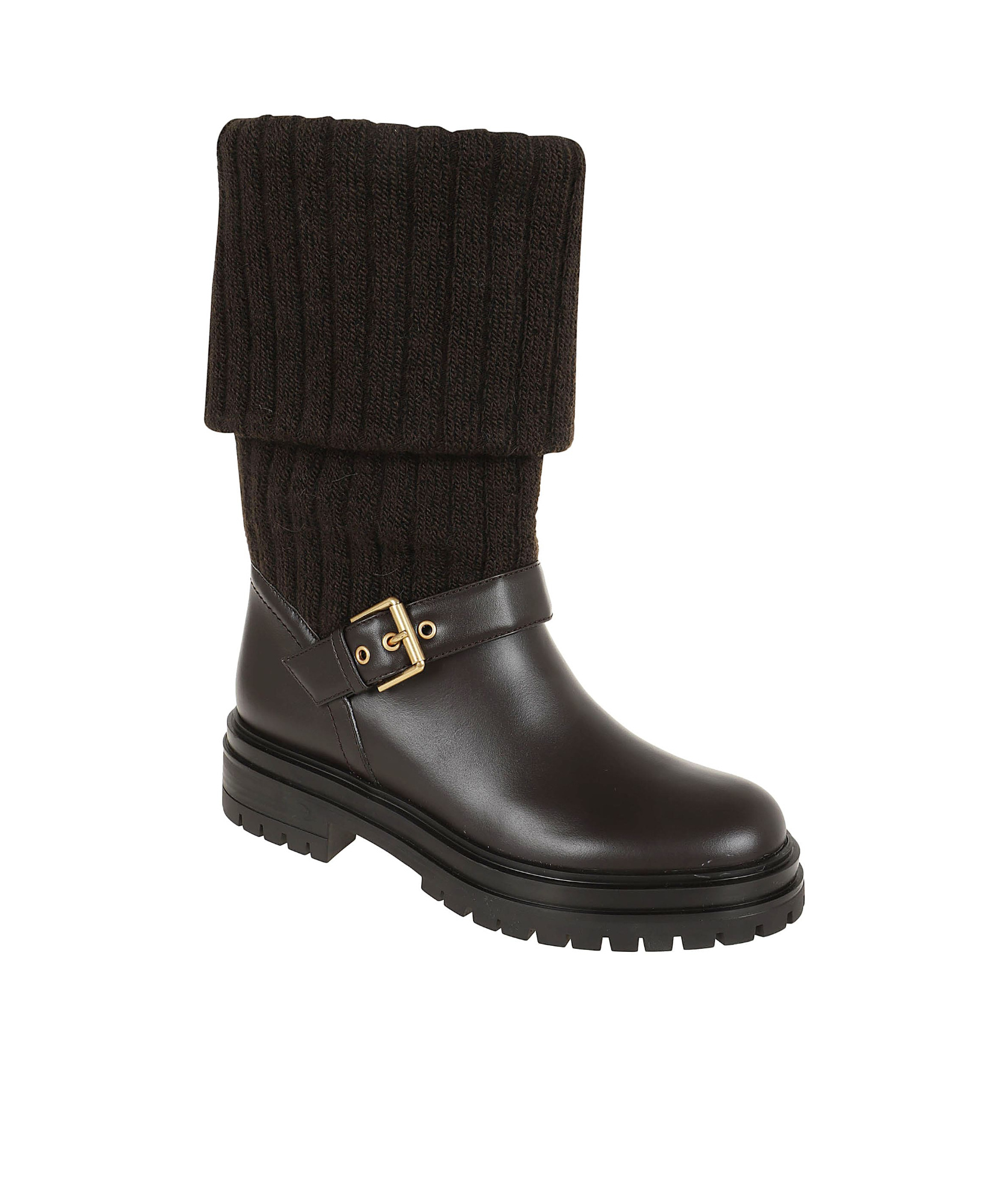 Gianvito Rossi Thurso Strap Detailed Pull-on Biker Boots In Black