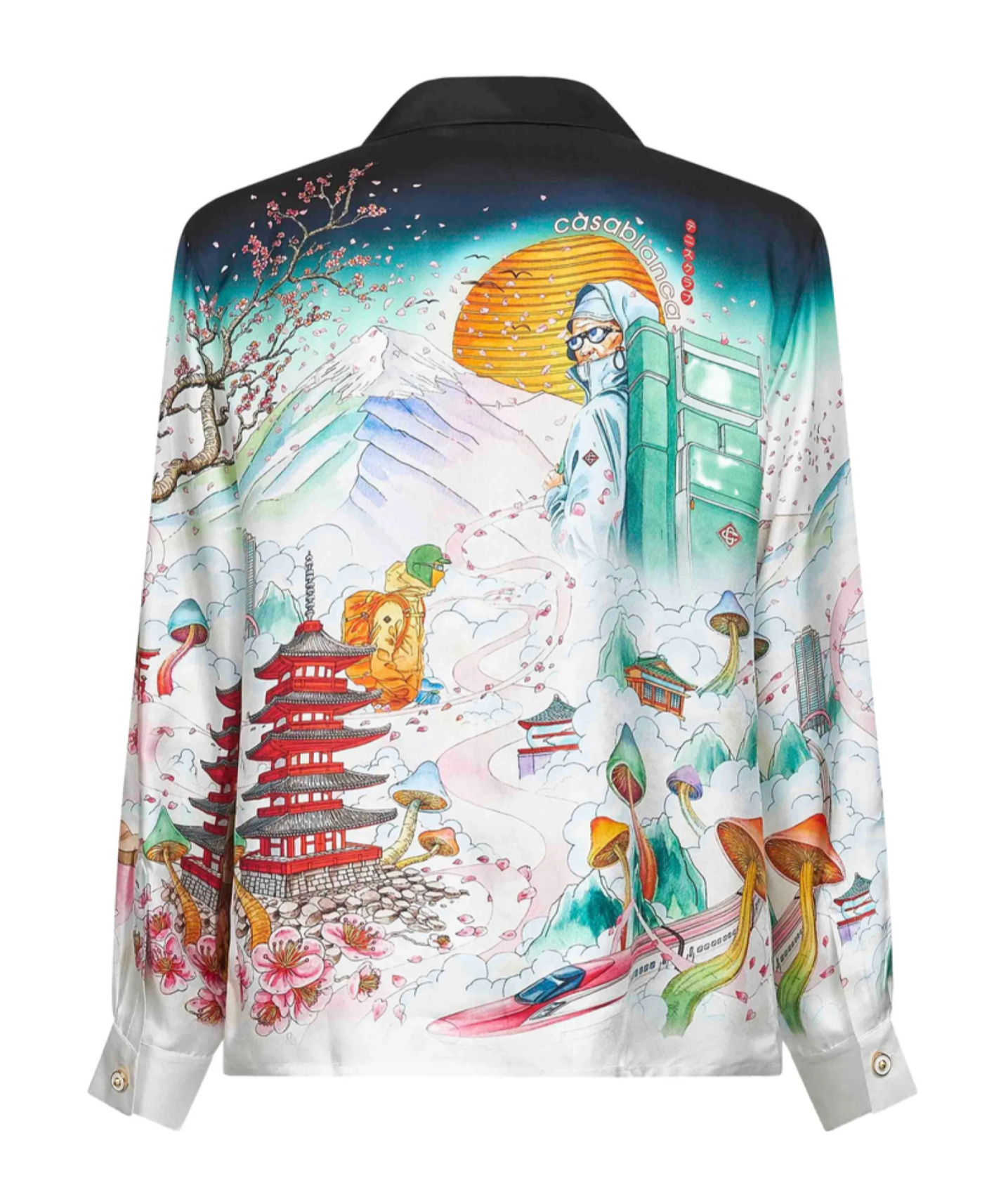 Casablanca Graphic Print Long Sleeve Shirt With Pocket In Multi