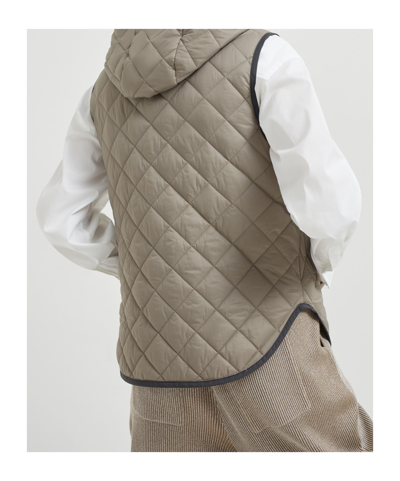 Brunello Cucinelli Quilted Vest In Gray