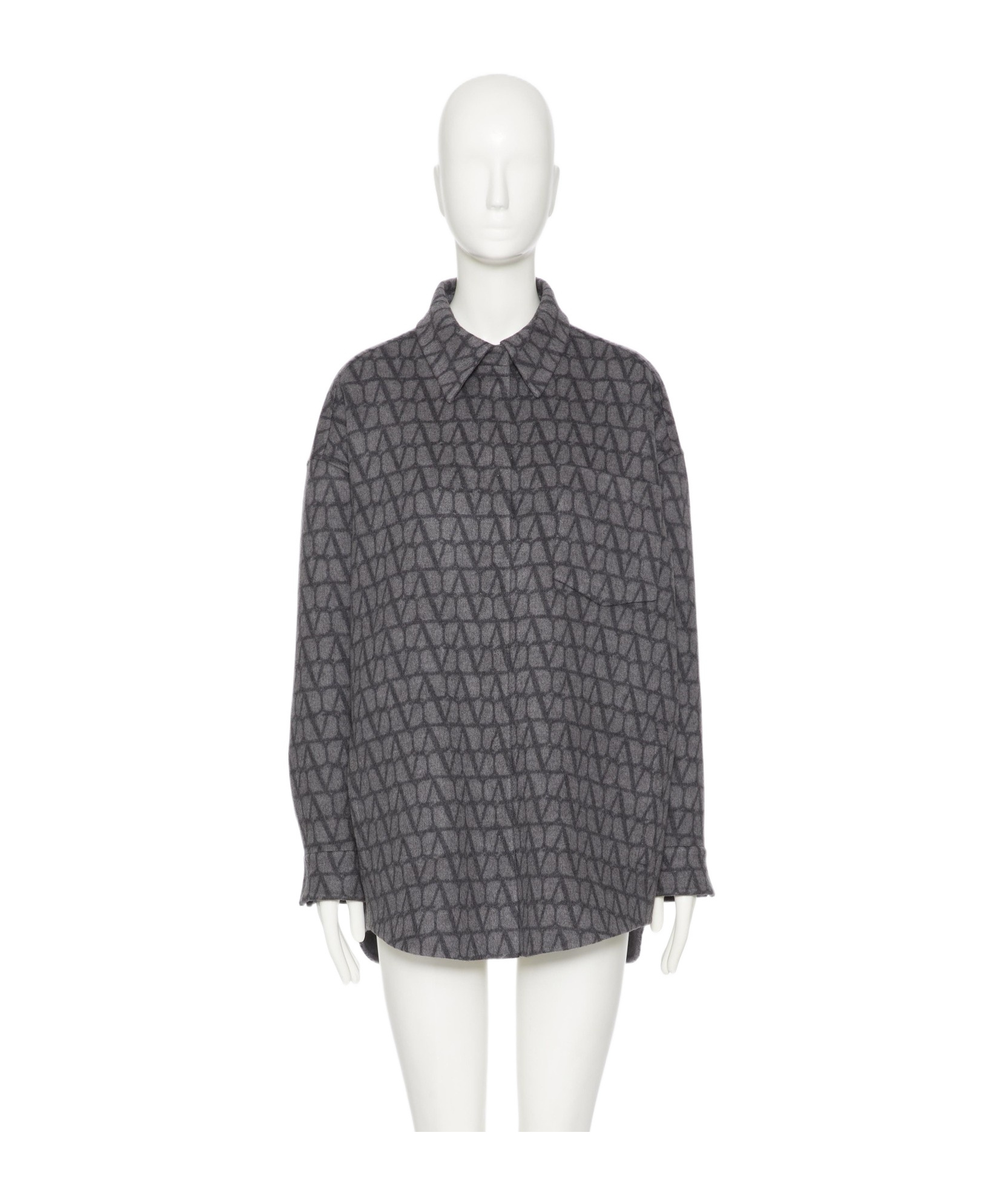 VALENTINO VALENTINO TOILE ICONOGRAPHE CURVED HEM REVERSIBLE SHIRT