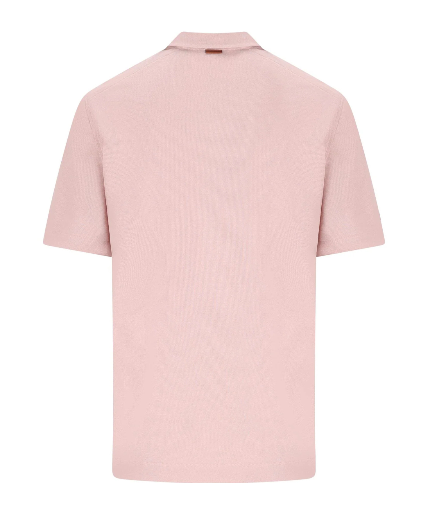 Zegna Short-sleeved Buttoned Polo Shirt In Pink