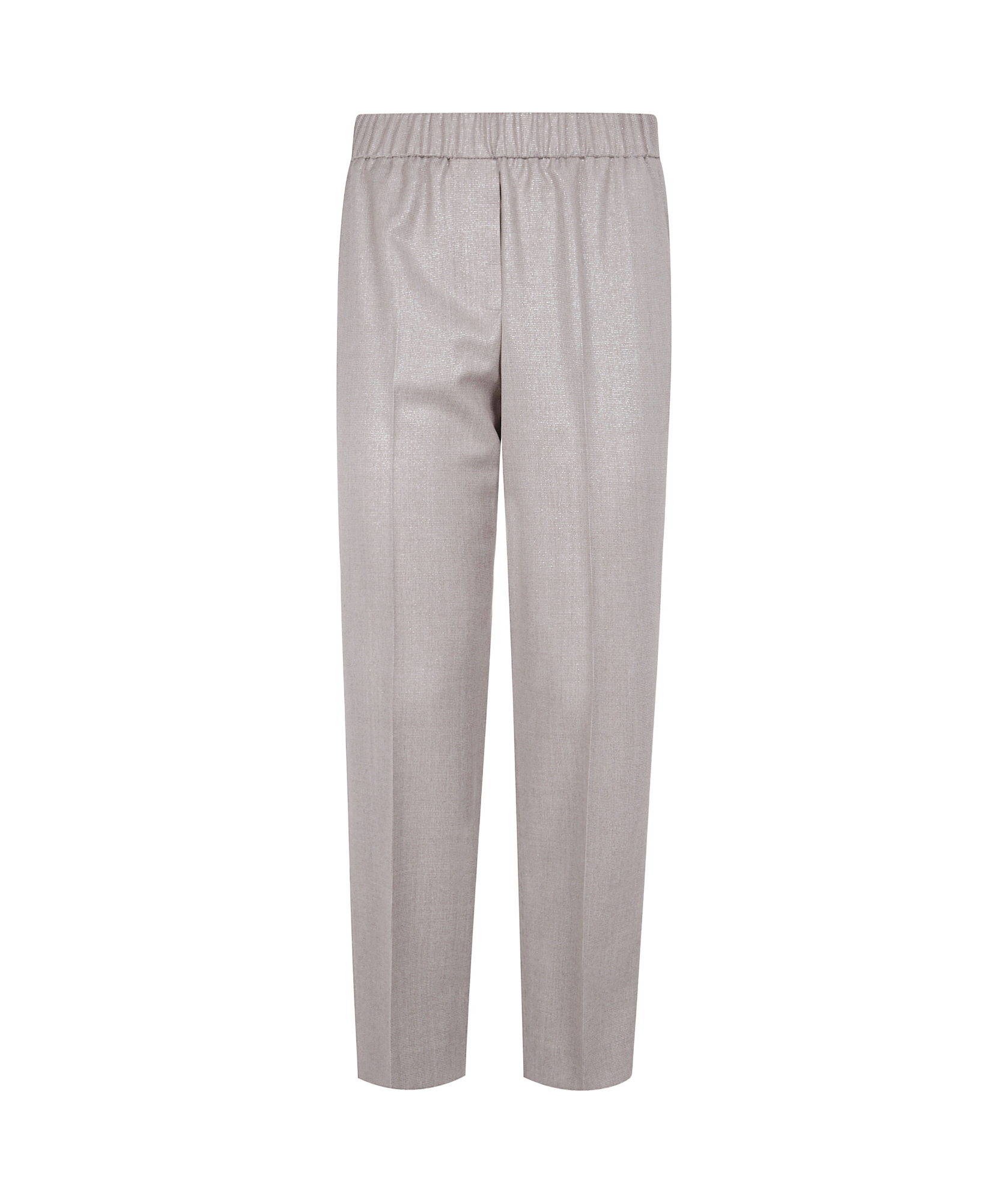 Peserico Wool Elasticated Straight Trousers In Gray