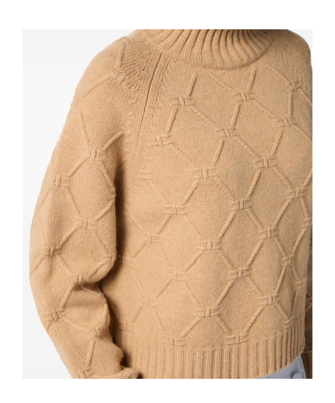 Elisabetta Franchi Diamond-pattern Turtleneck Sweater In Brown