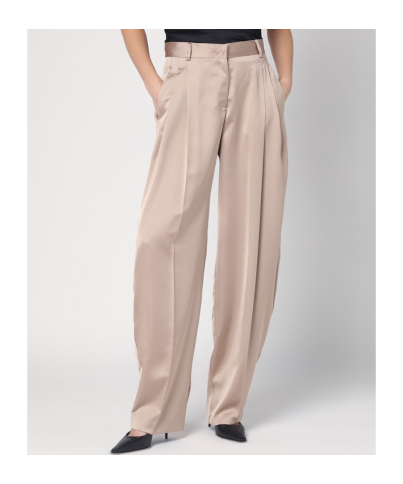 The Andamane Belt-loop Casual Pants In Nude