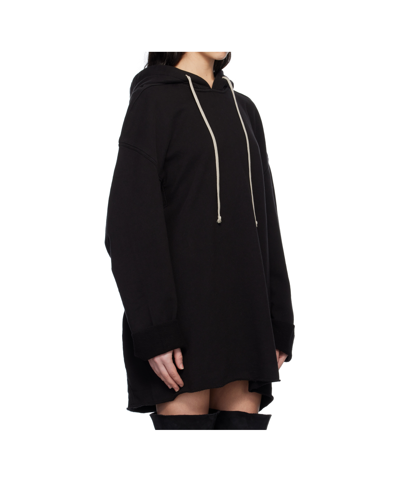 Rick Owens Drkshdw Black Hollywood Peter Hoodie In Black