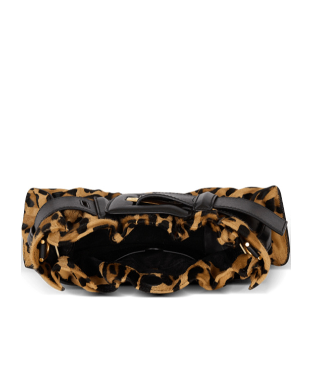 Balmain Anthem Mini Ponyskin-style Leopard Print Bag In Brown