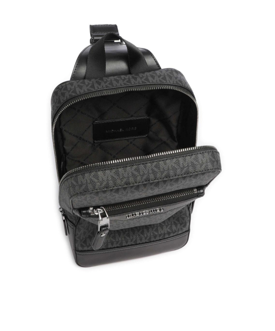Michael Kors Hudson Sling Bag Imitation Leather Black In Black