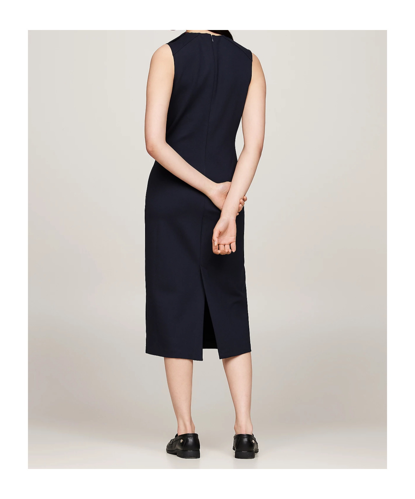 Tommy Hilfiger Sleeveless Slim Bodycon Midi Dress In Blue