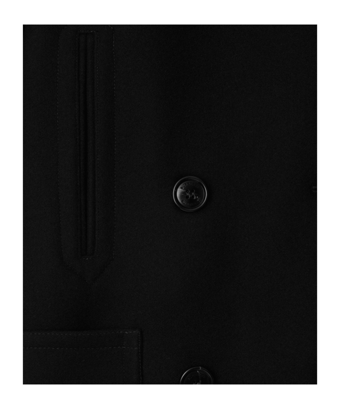 Burberry Wool Nylon Pea Coat In Black