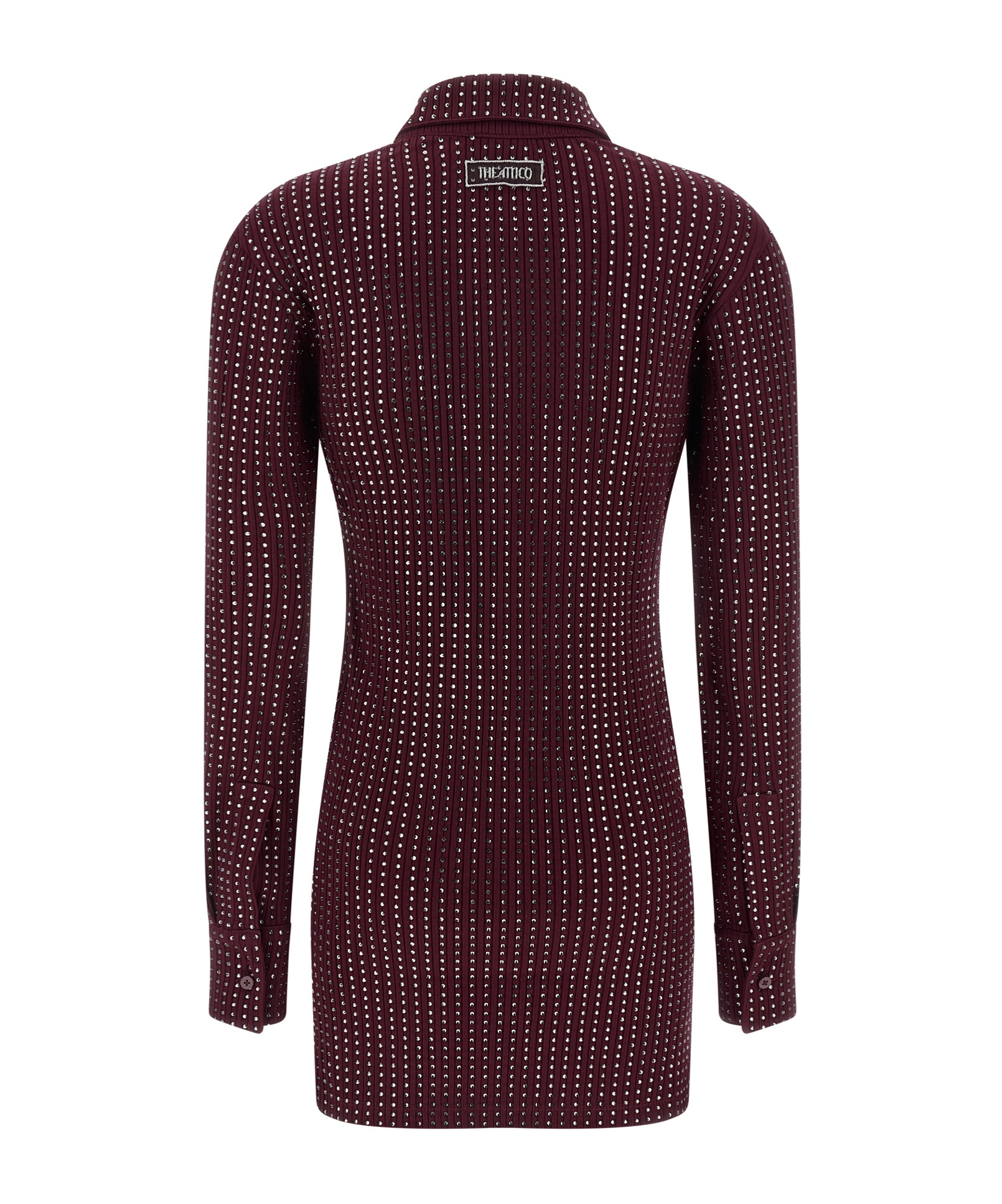 Attico Rhinestone Dress Dresses Bordeaux In Burgundy