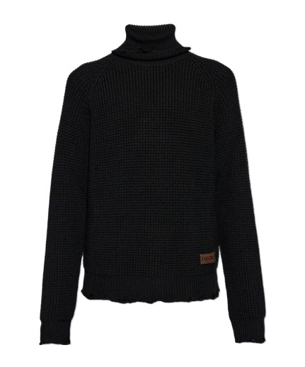 Dsquared2 Navy Blue Turtleneck Sweater In Wool In Black