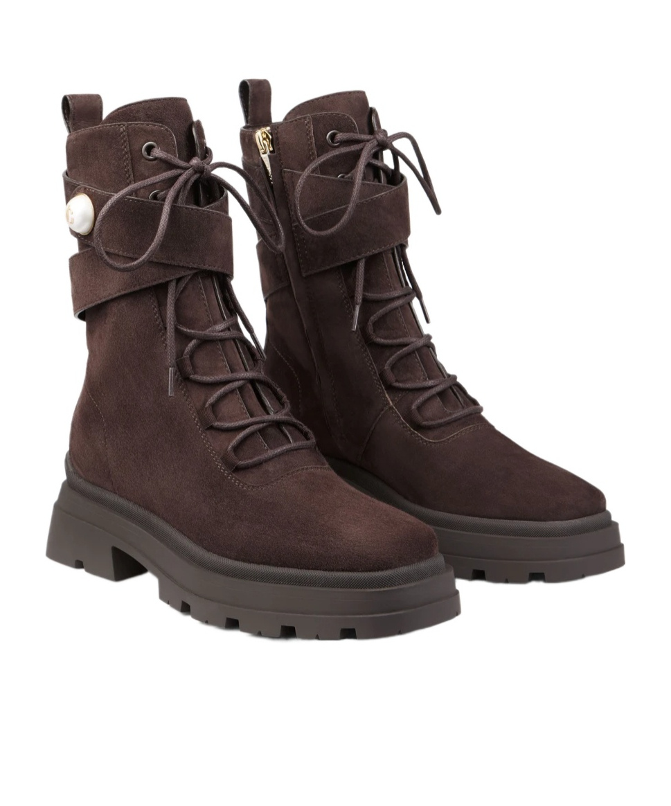 Jimmy Choo Noemi 45 Ankle Chunky Sole Boots In Brown