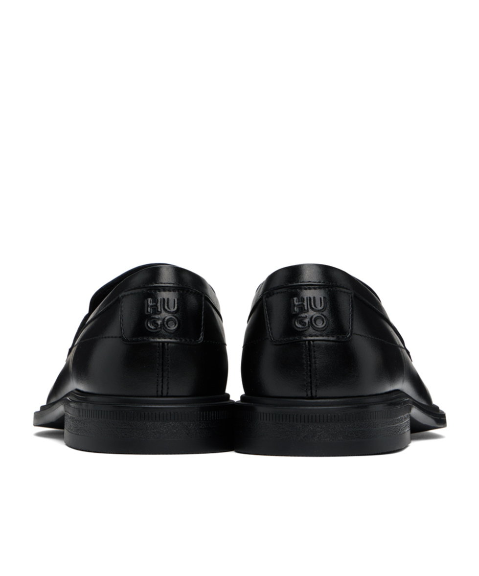 Hugo Boss Penny Logo Embossed Loafers In Black