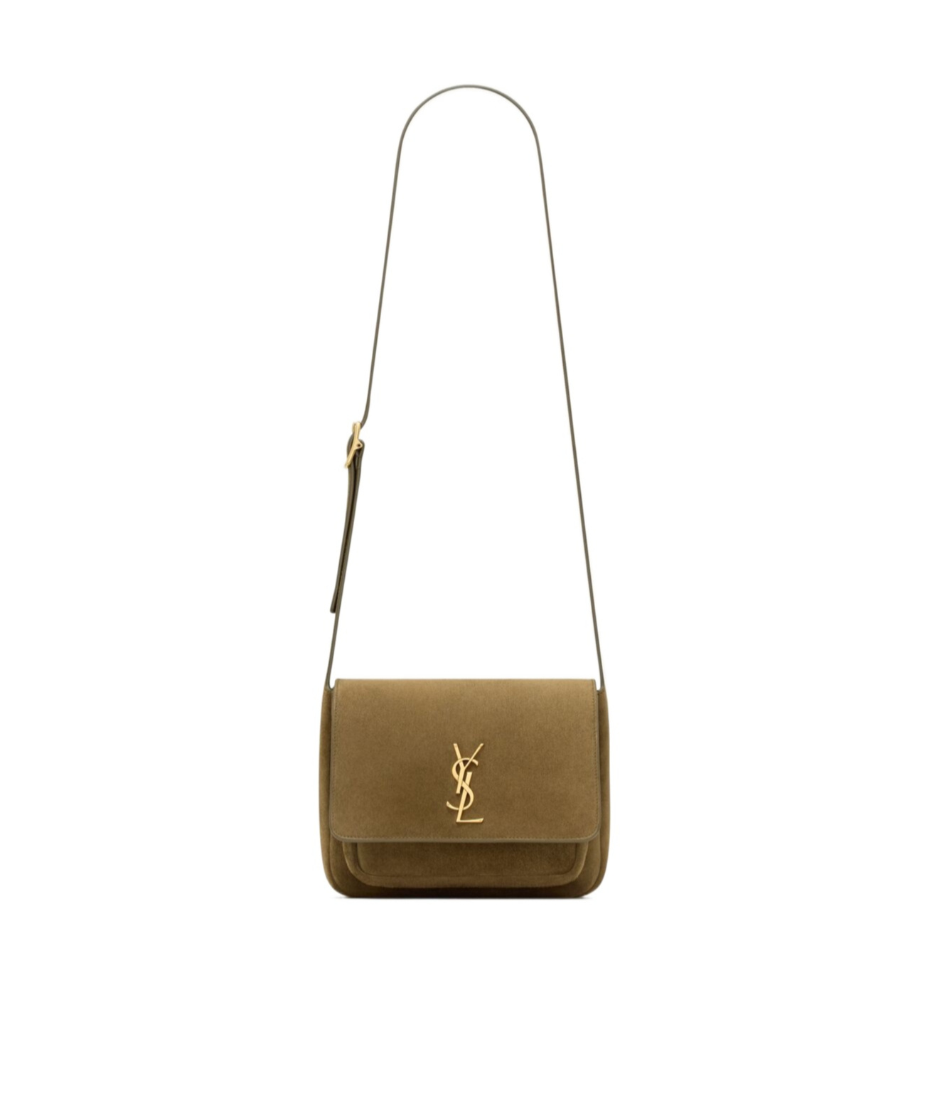 Saint Laurent Niki Satchel In Suede In Green