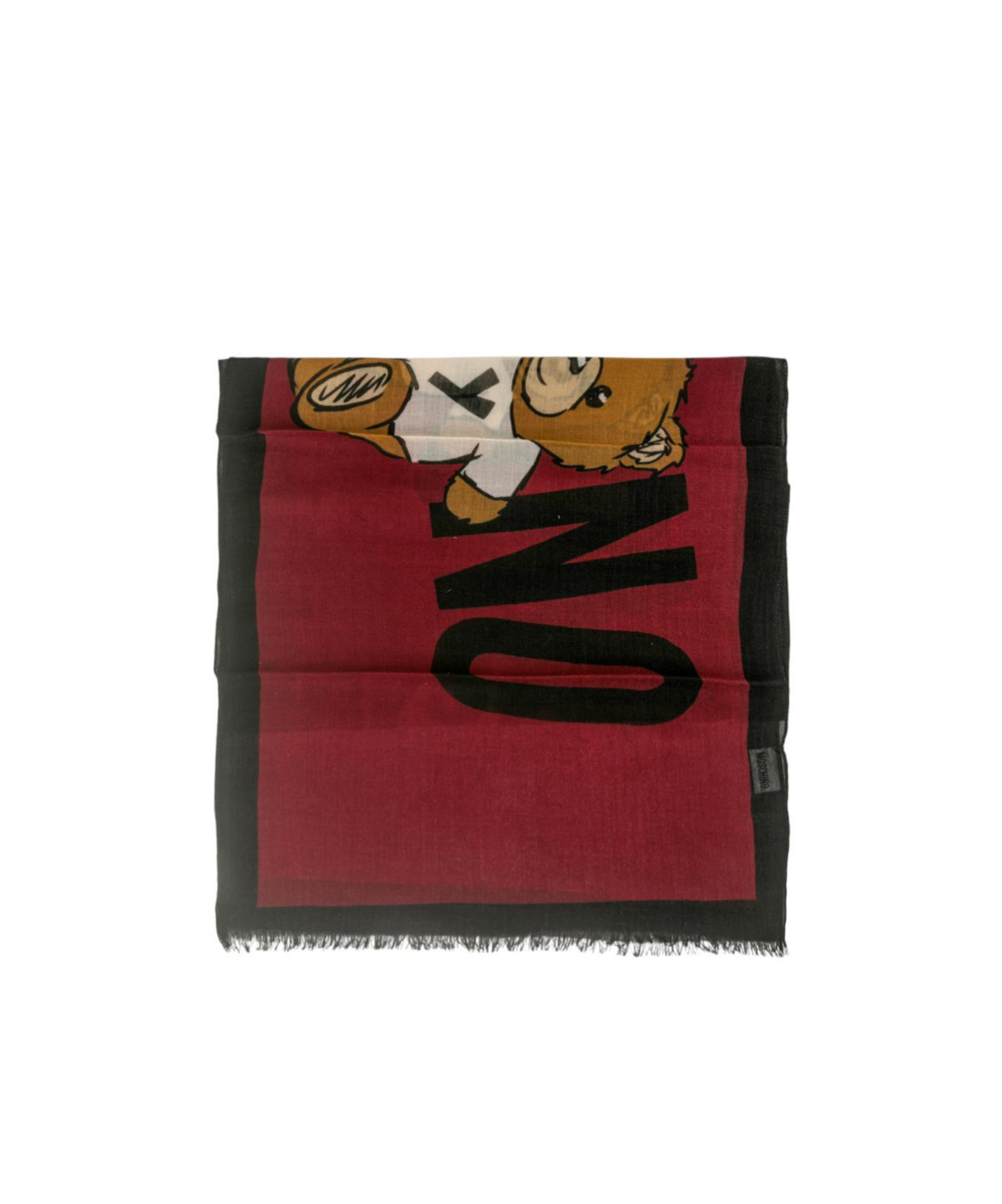 Moschino Teddy Bear Pattern Scarf. In Red