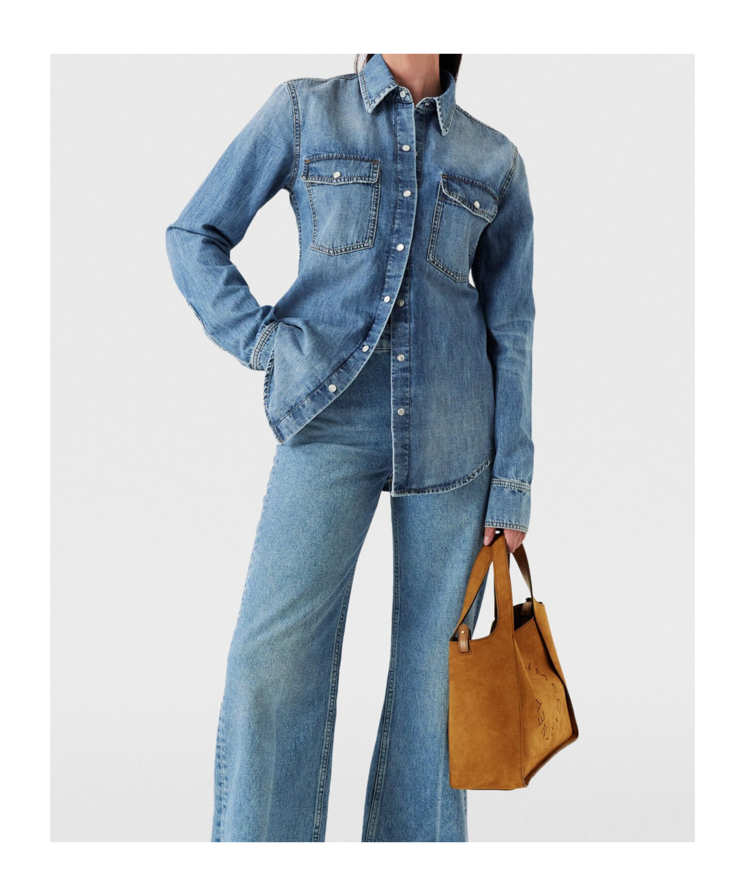 Shop Stella Mccartney Vintage Wash Denim Shirt In Blue