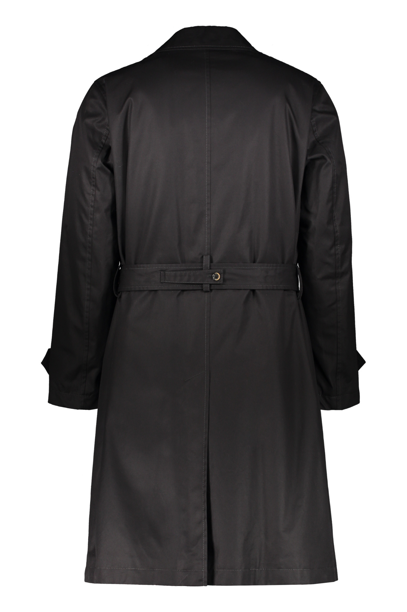 Herno Long-sleeved Trench Coat In Black