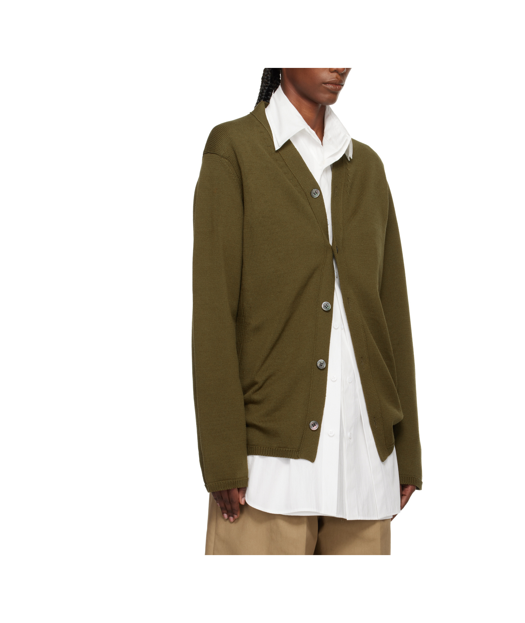 Comme Des Garçons Cotton Jersey Cardigan In Green