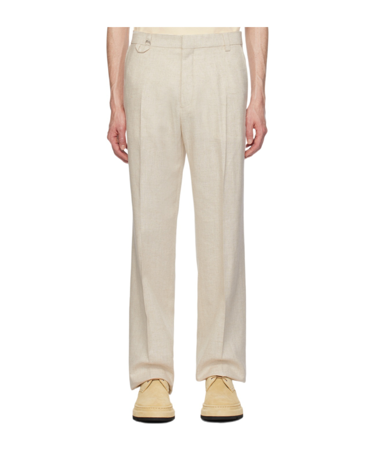 Jacquemus Casual Pants With Waist And Loop Straps In White