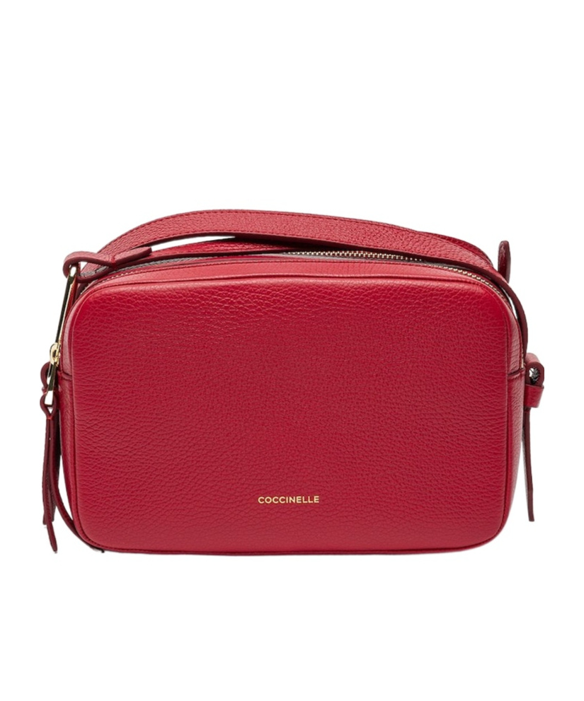 Coccinelle Zipper Shoulder Bag In Wine Red