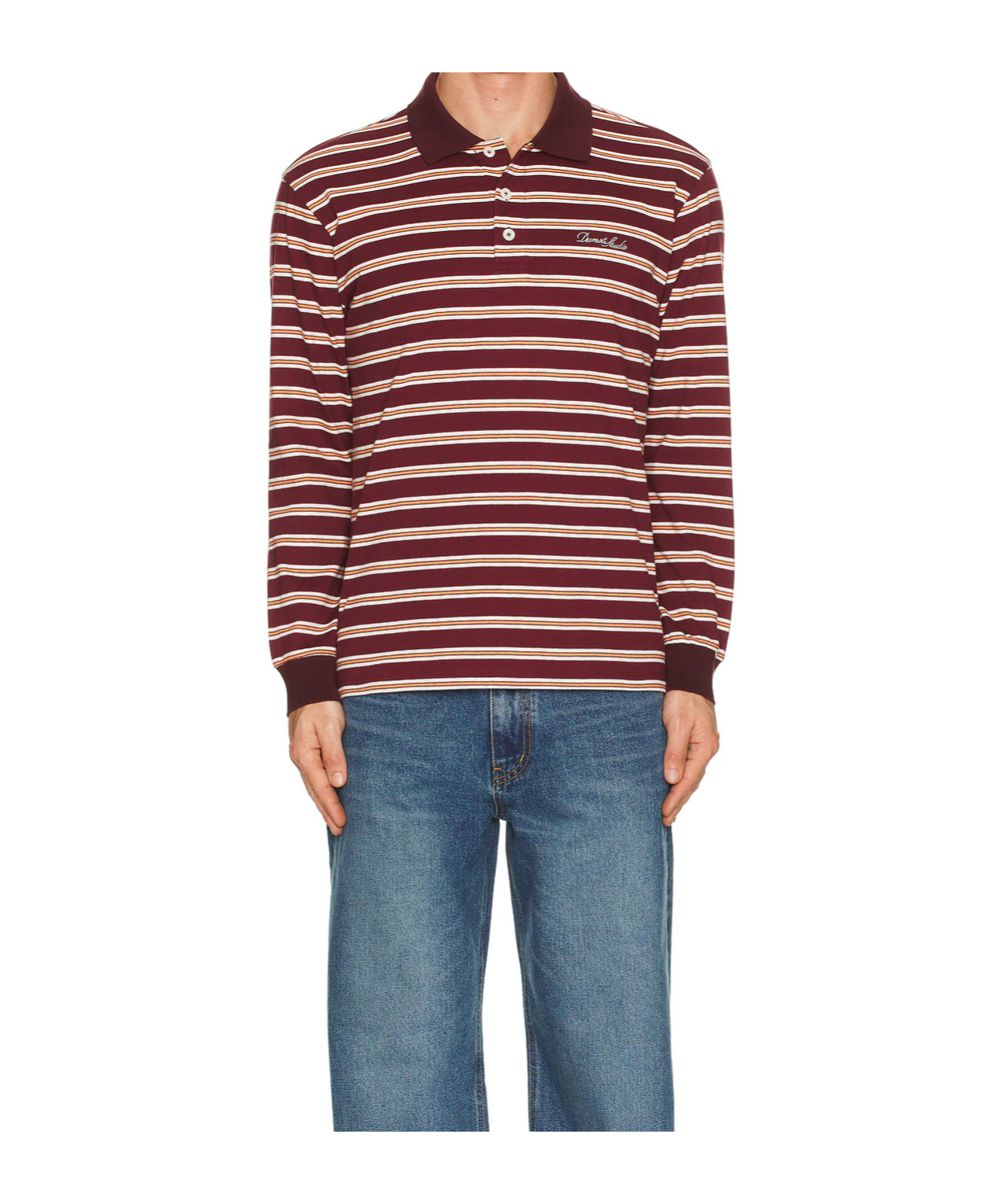 Dunst Unisex Multi Stripe T-shirt In Red