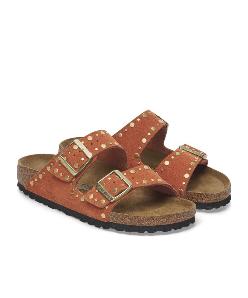 Birkenstock Rivet Slippers In Brown
