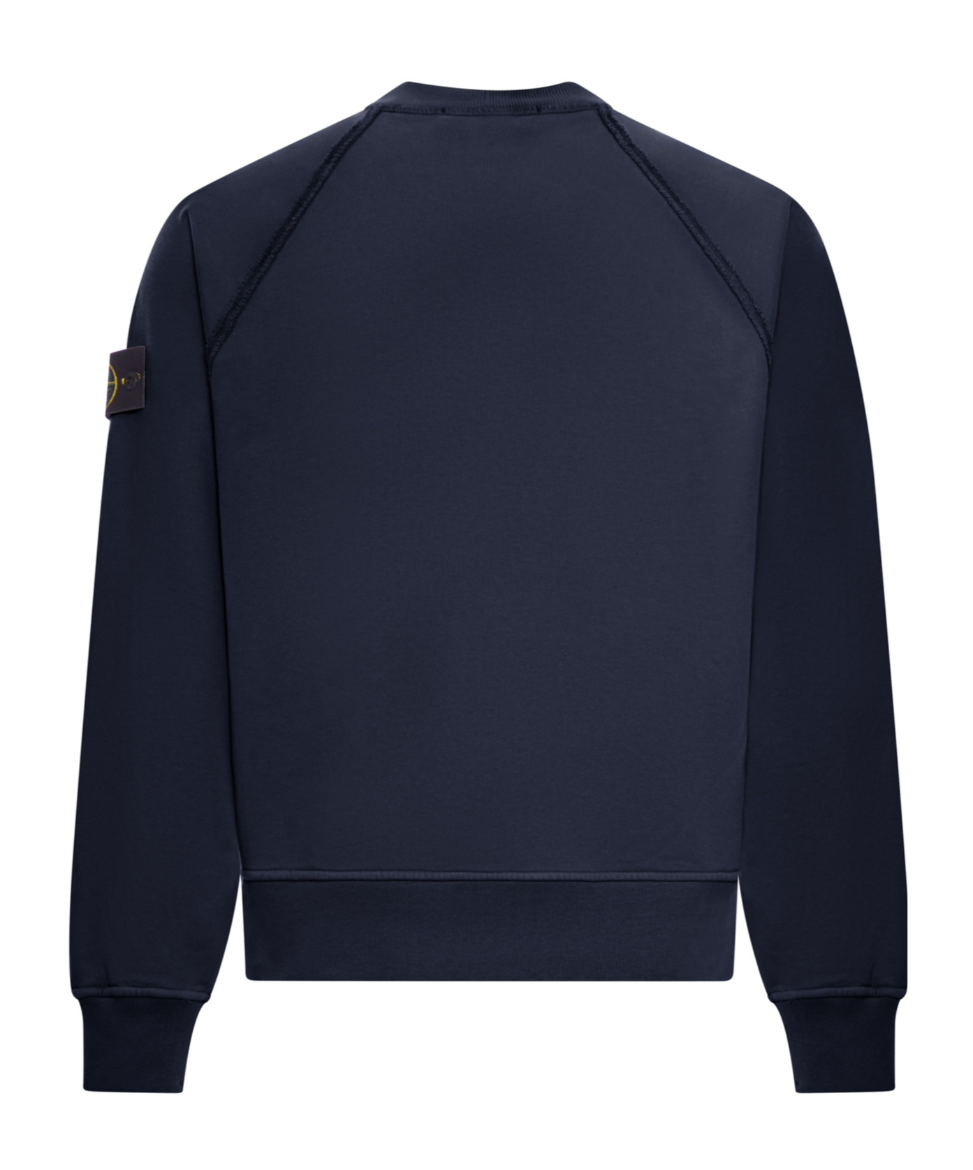 Stone Island Crew Neck Sweatshirt In Organic Brushed Cotton In Blue